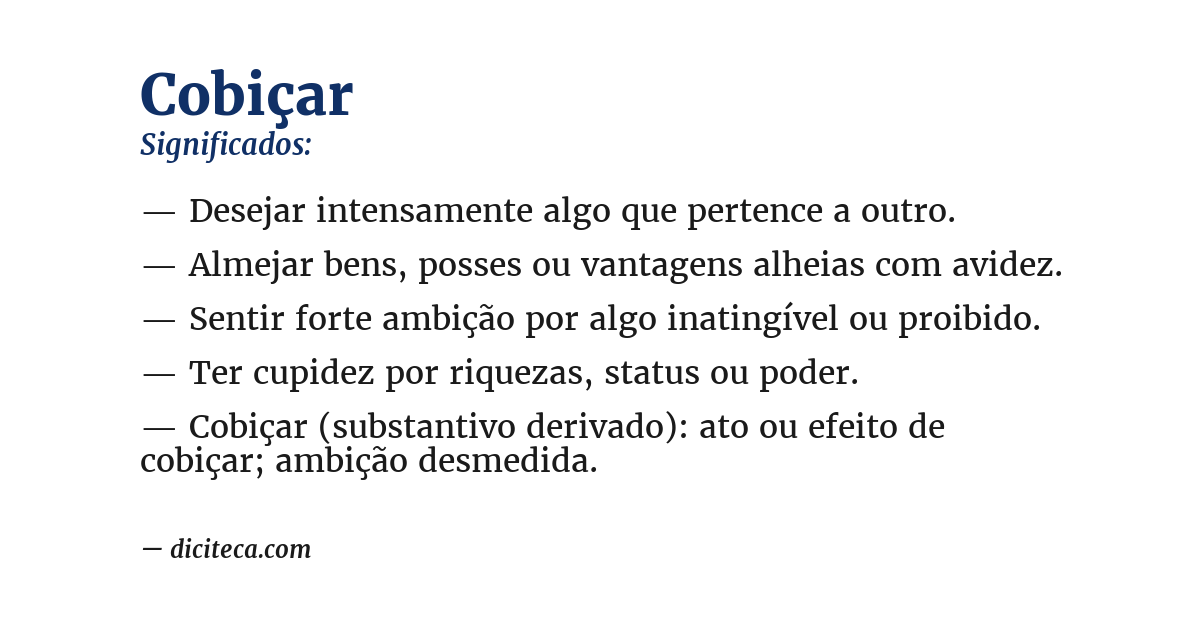Significado de cobiçar