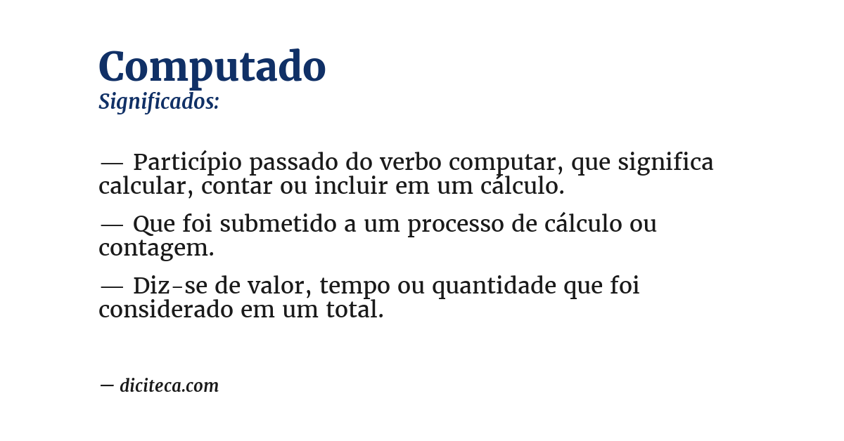 Significado de computado