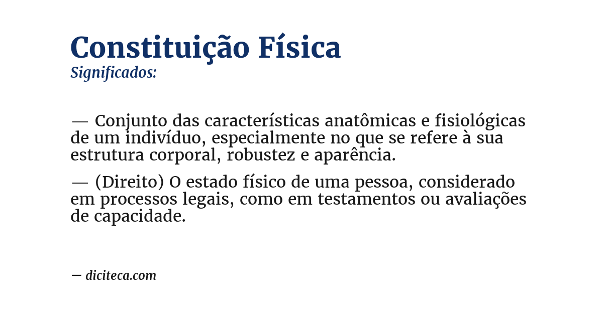 Significado de constituição física