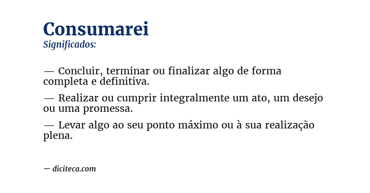 Significado de consumarei