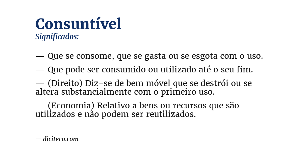 Significado de consuntível