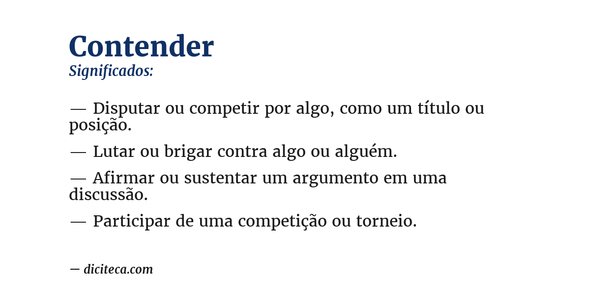 Significado de contender