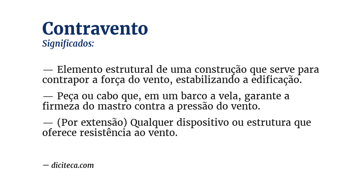 Significado de contravento