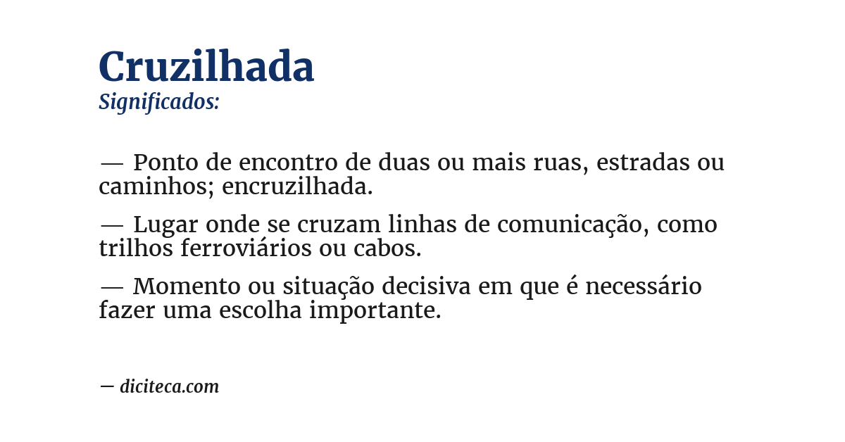 Significado de cruzilhada