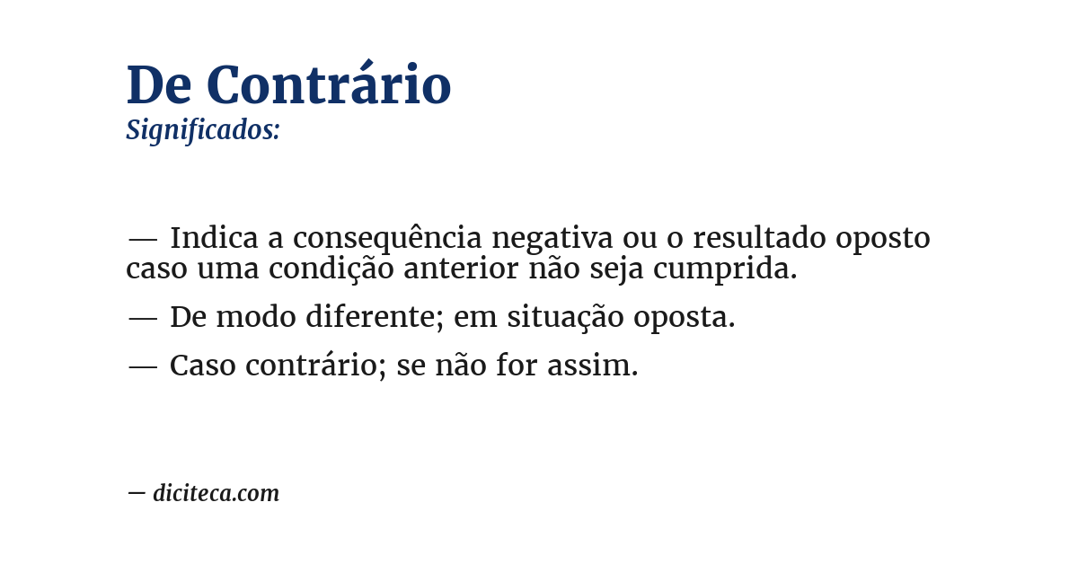 Significado de de contrário