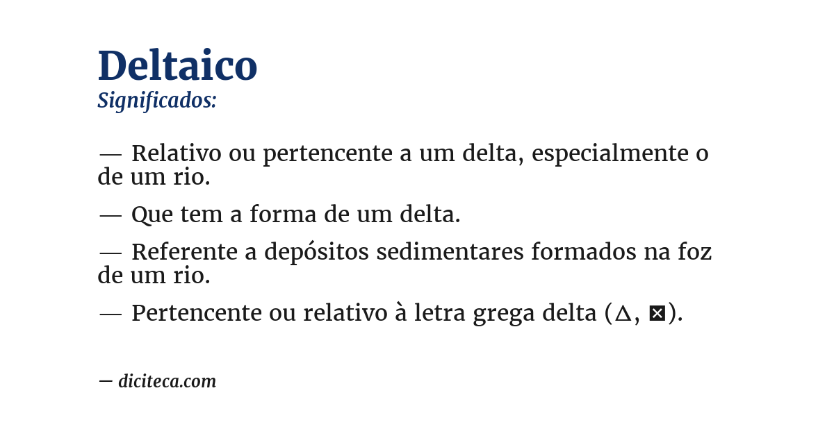 Significado de deltaico