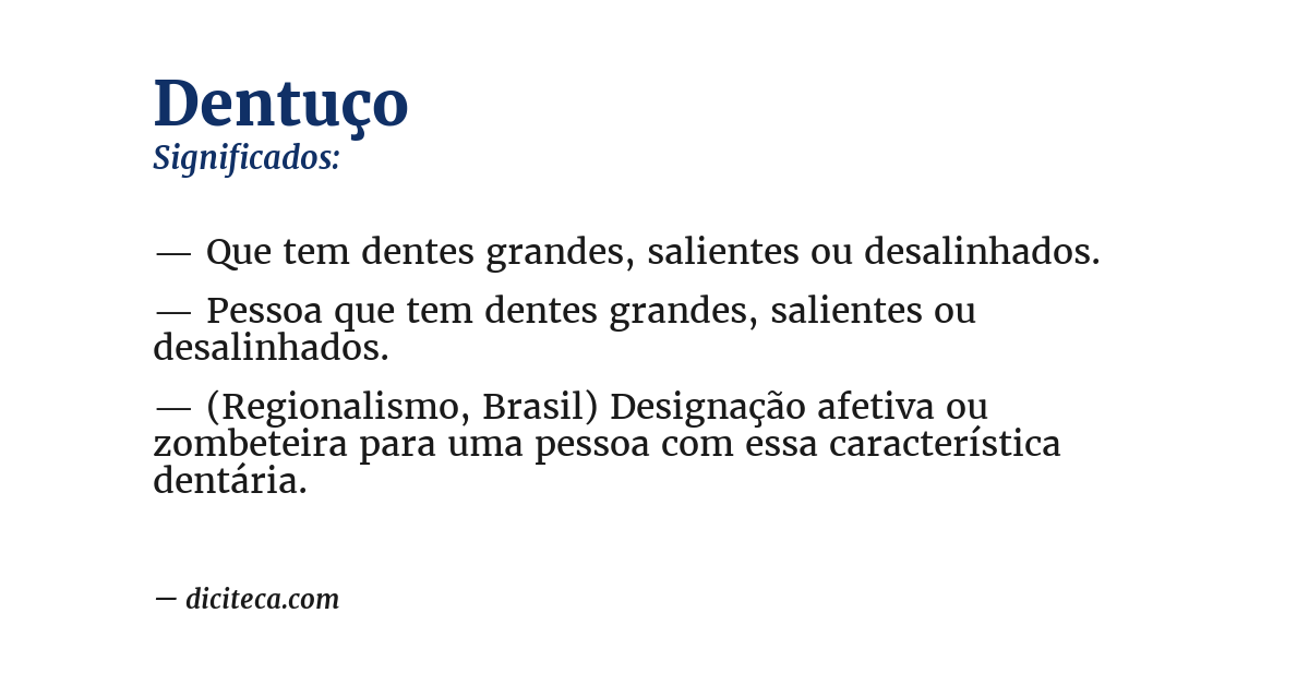 Significado de dentuço