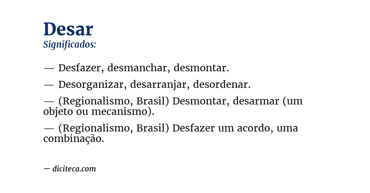 Significado de desar
