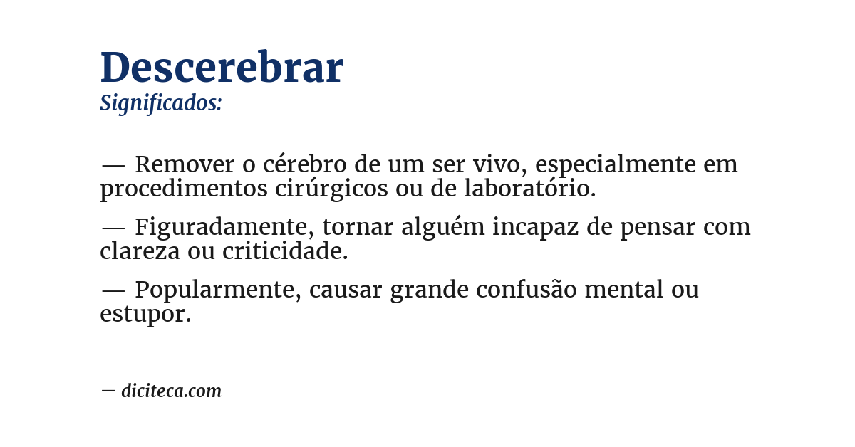 Significado de descerebrar