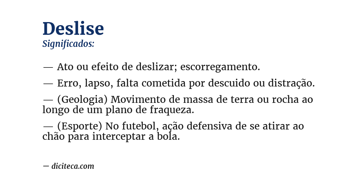 Significado de deslise