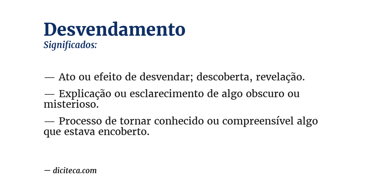 Significado de desvendamento