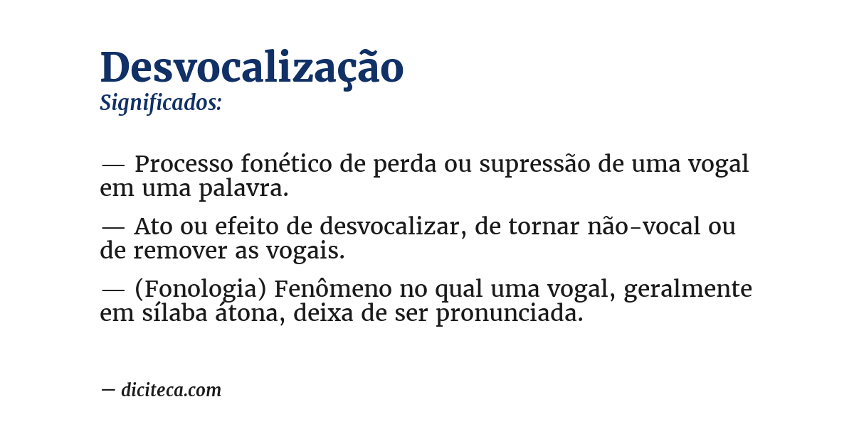 Significado de desvocalização