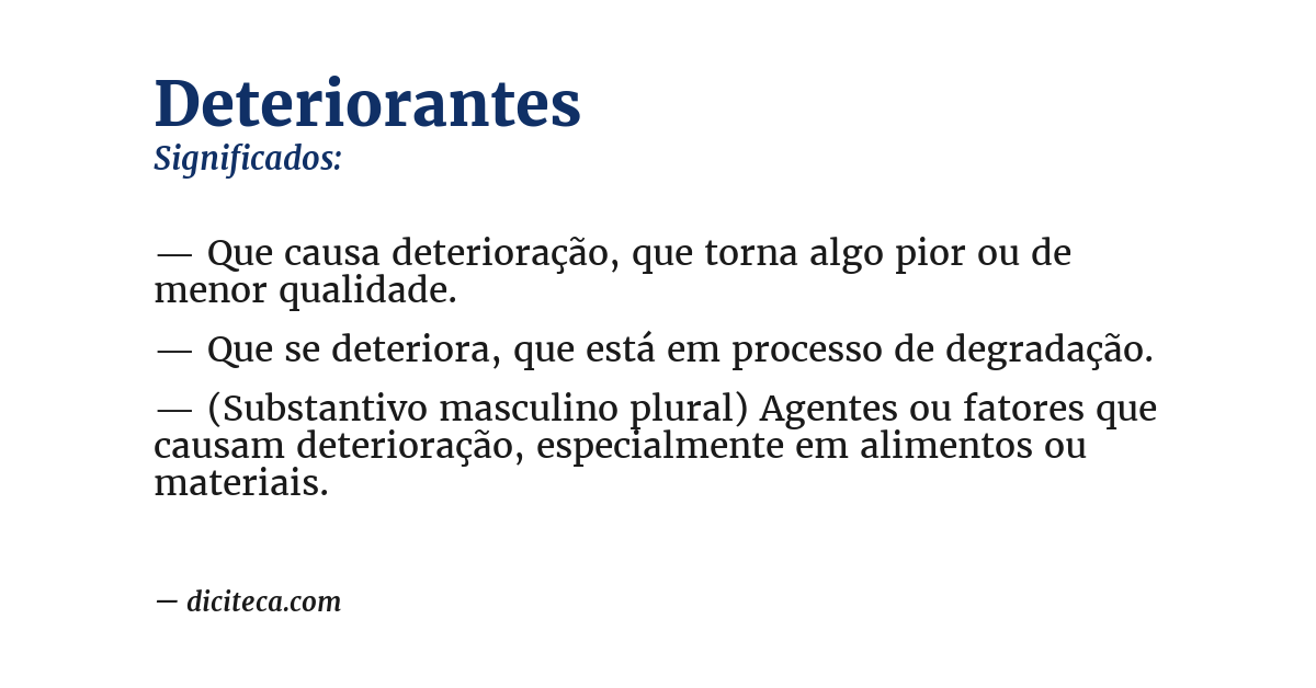 Significado de deteriorantes