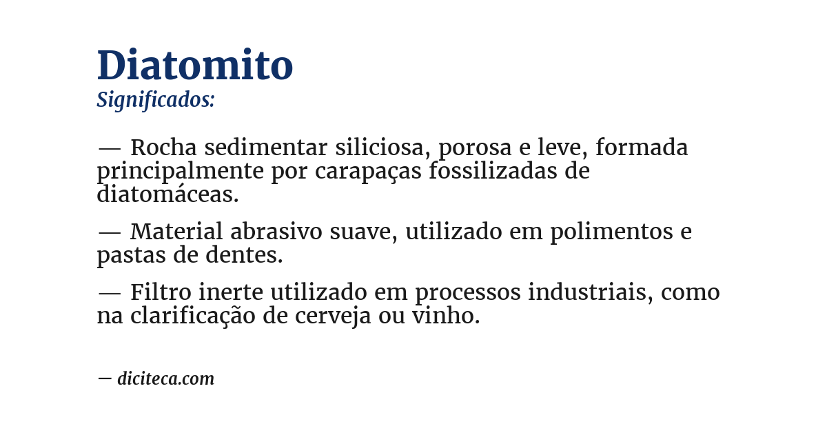 Significado de diatomito