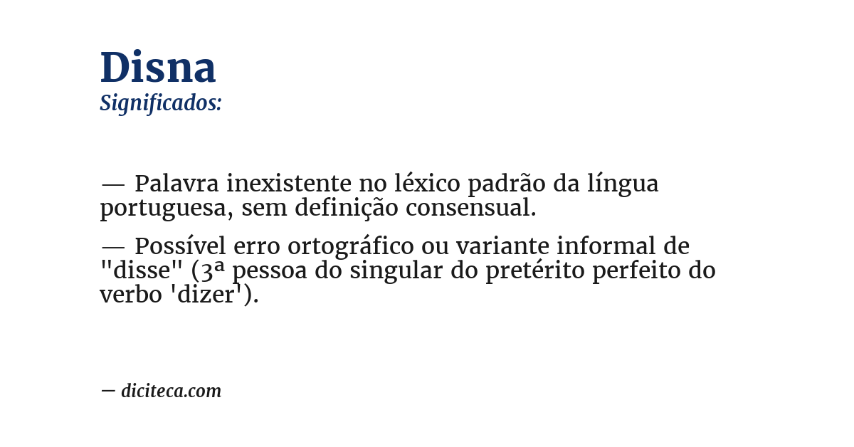Significado de disna