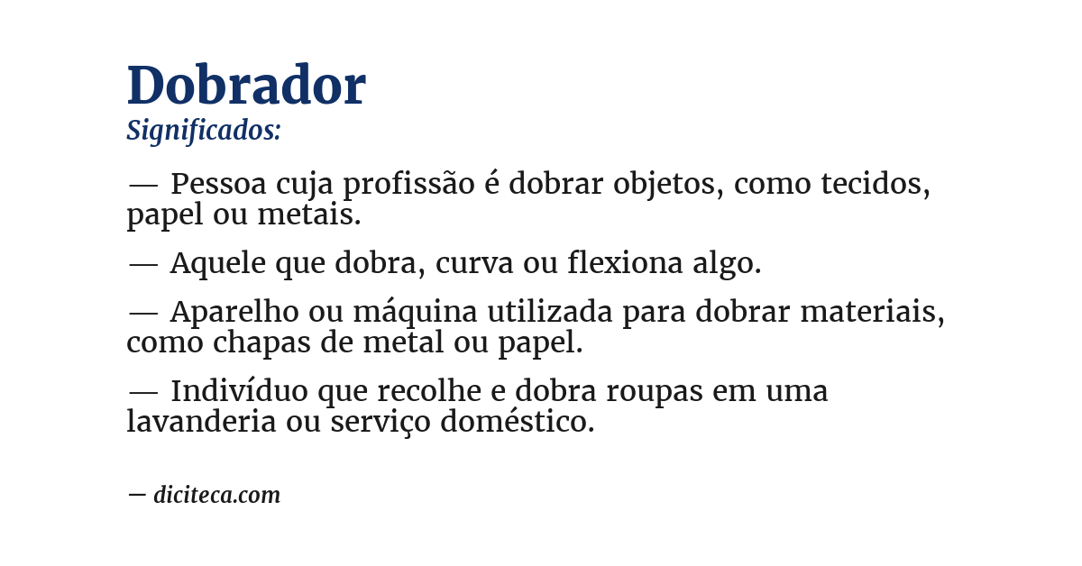 Significado de dobrador