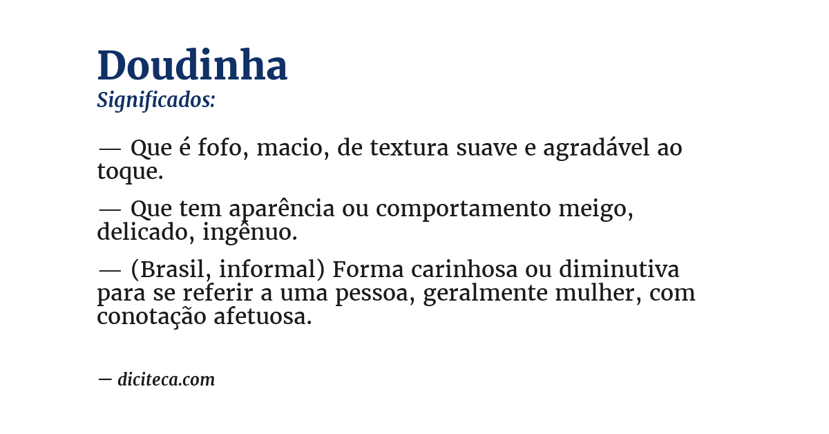 Significado de doudinha