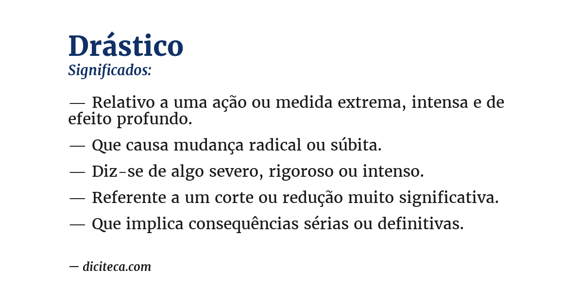 Significado de drástico