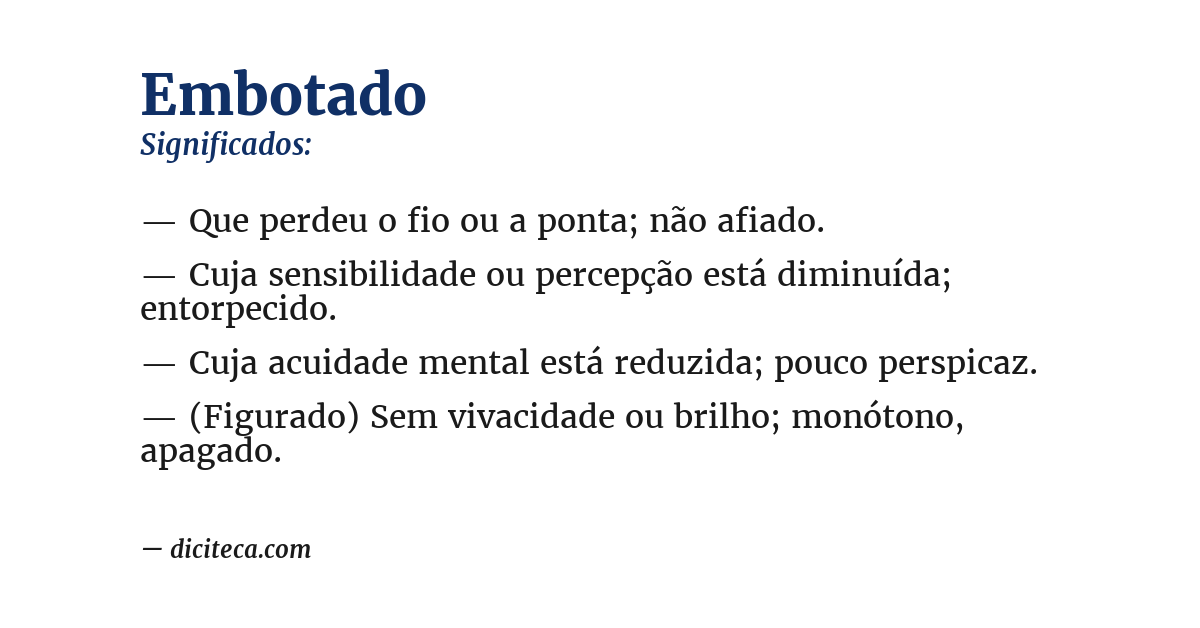 Significado de embotado