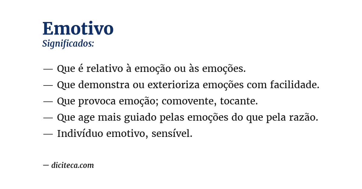 Significado de emotivo