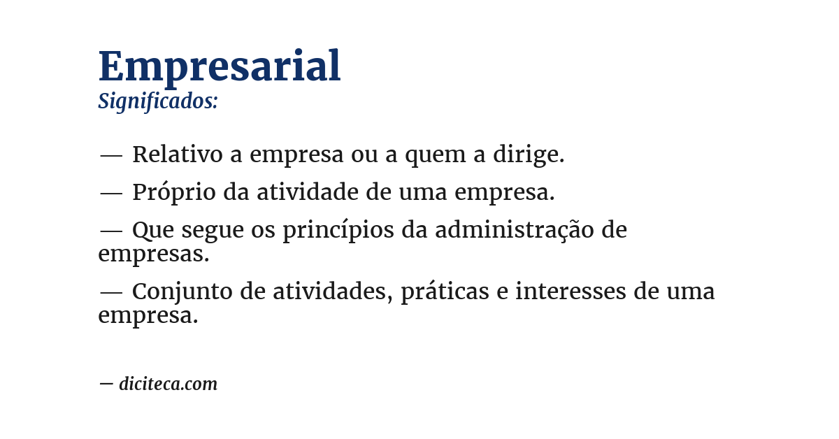 Significado de empresarial