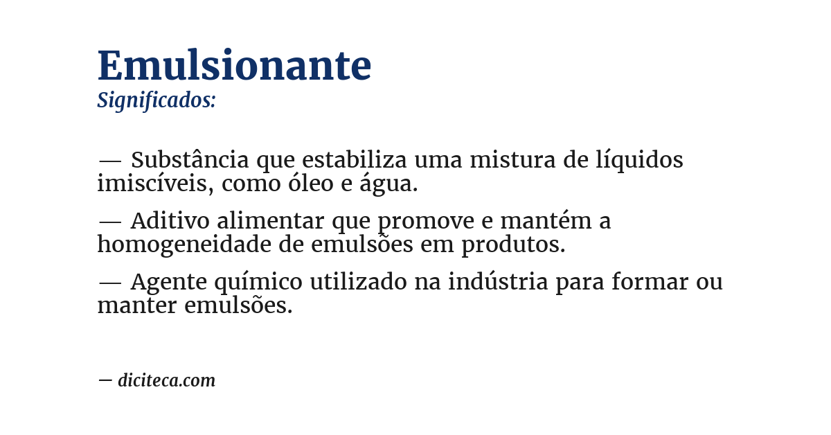 Significado de emulsionante
