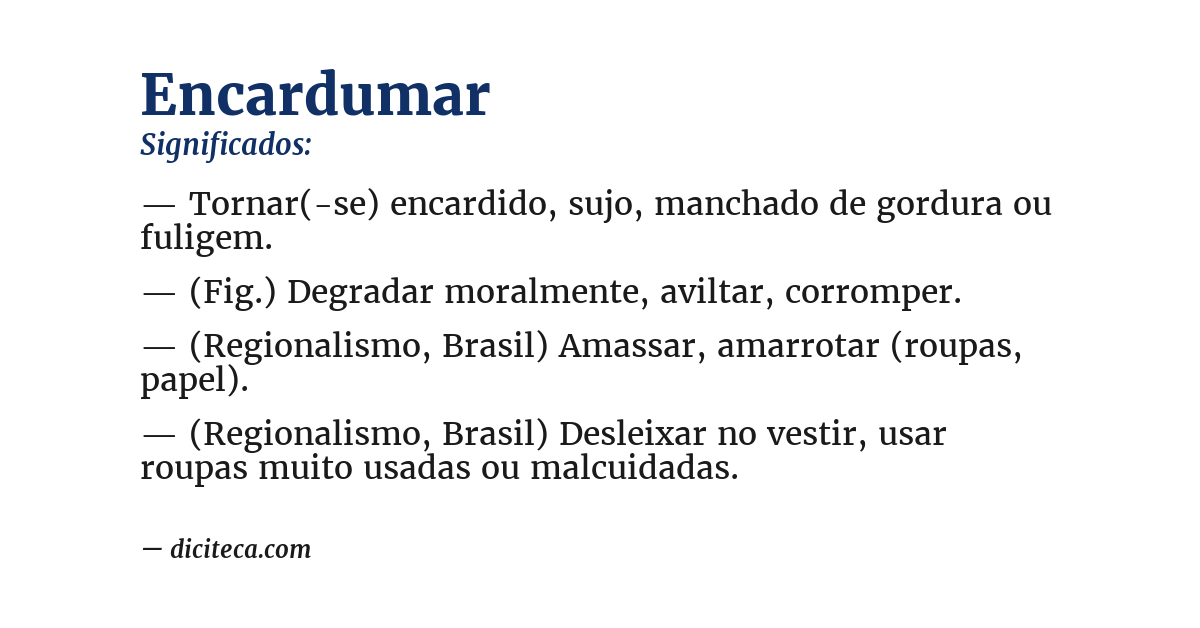 Significado de encardumar