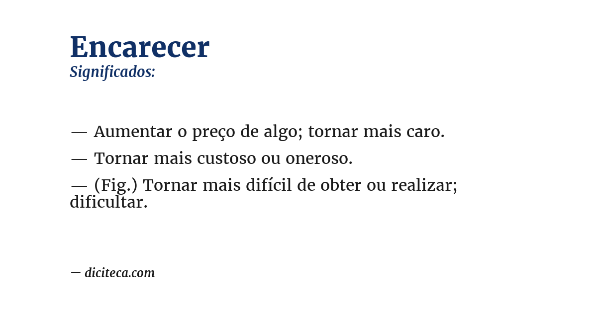 Significado de encarecer