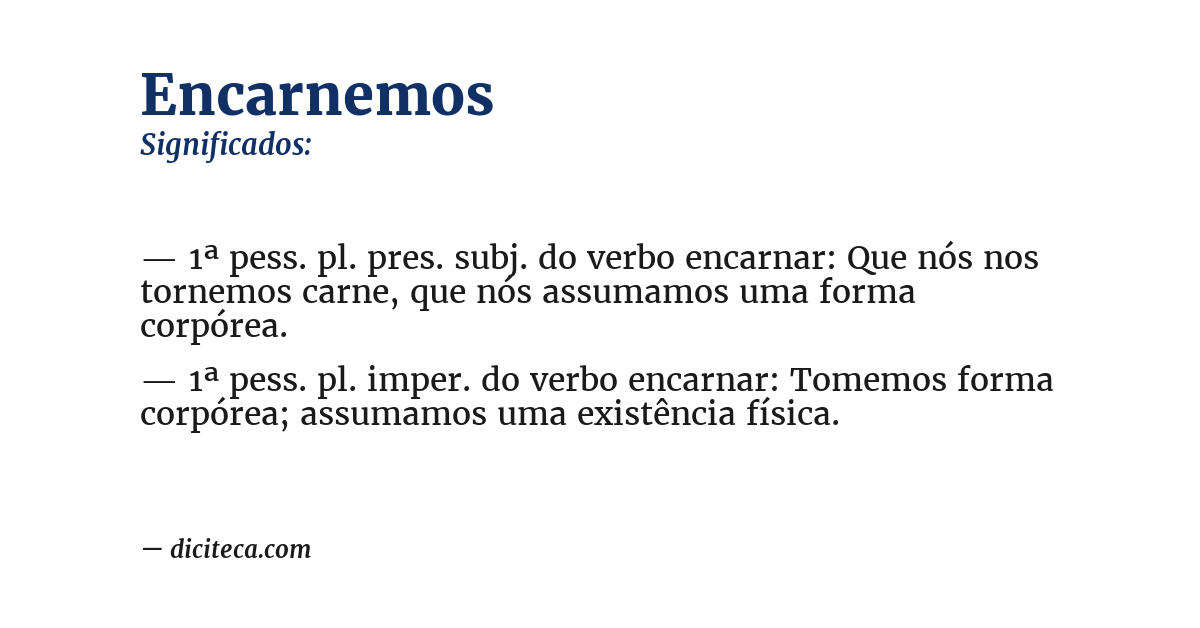 Significado de encarnemos