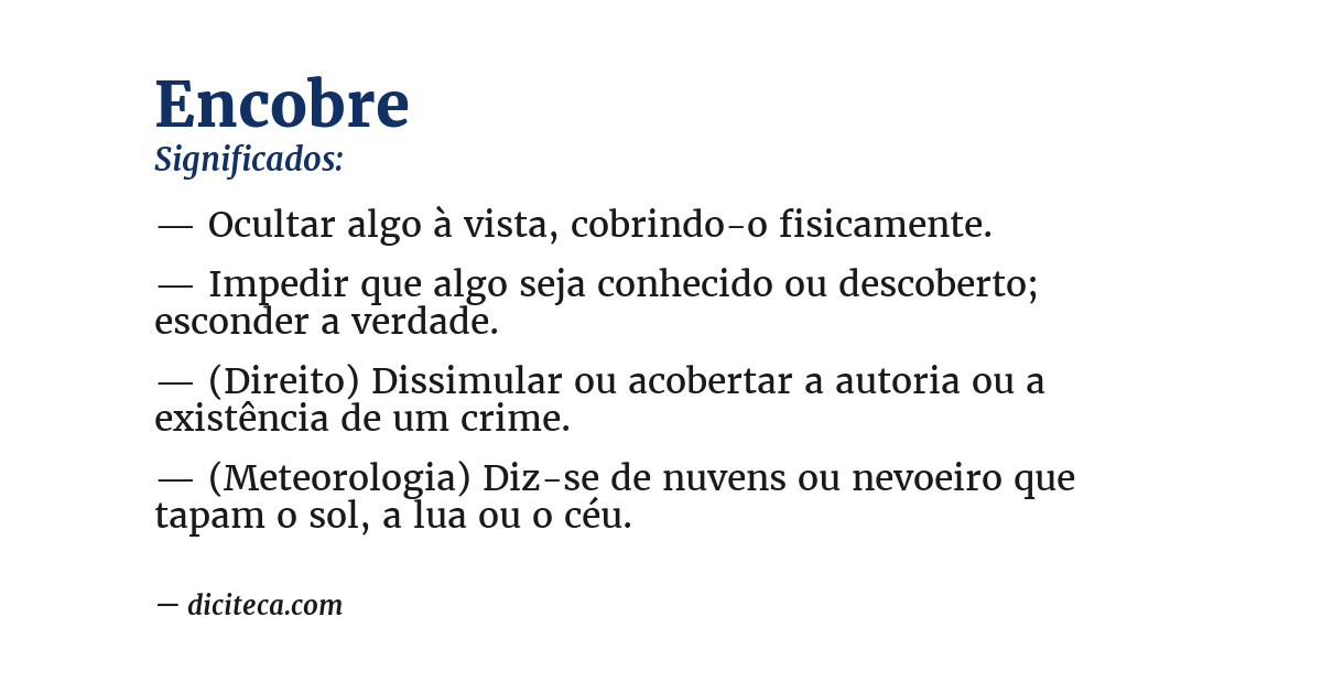 Significado de encobre