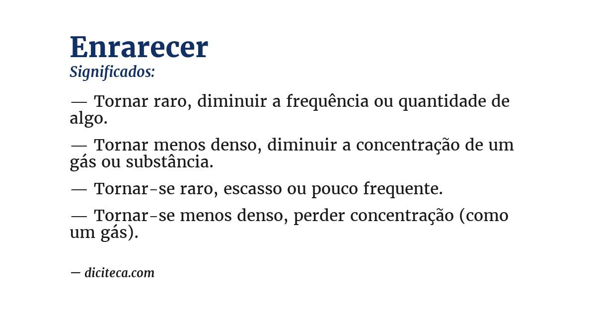 Significado de enrarecer