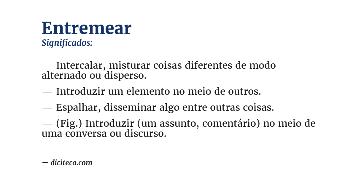 Significado de entremear