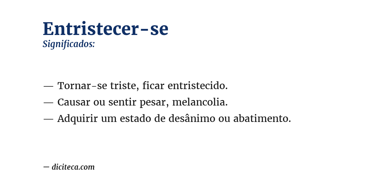 Significado de entristecer-se
