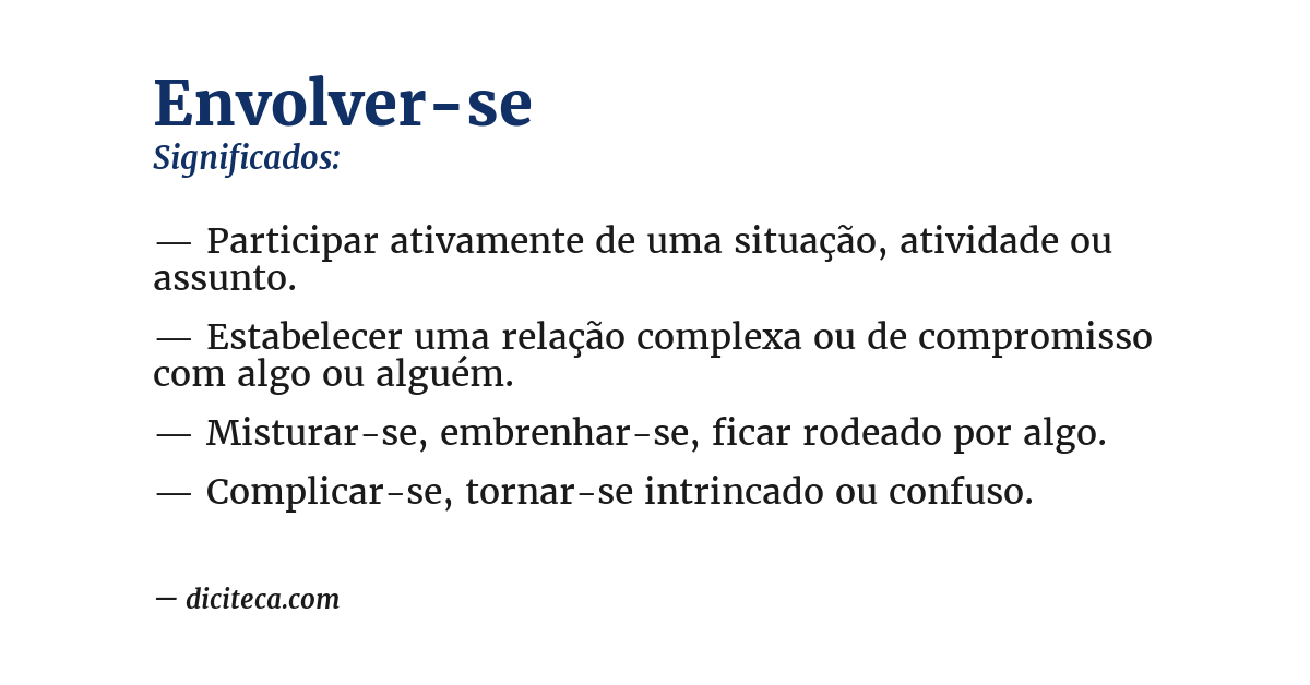 Significado de envolver-se