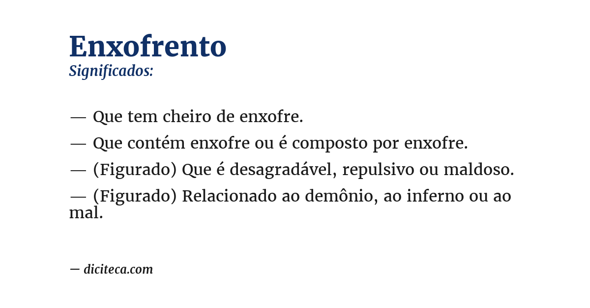 Significado de enxofrento