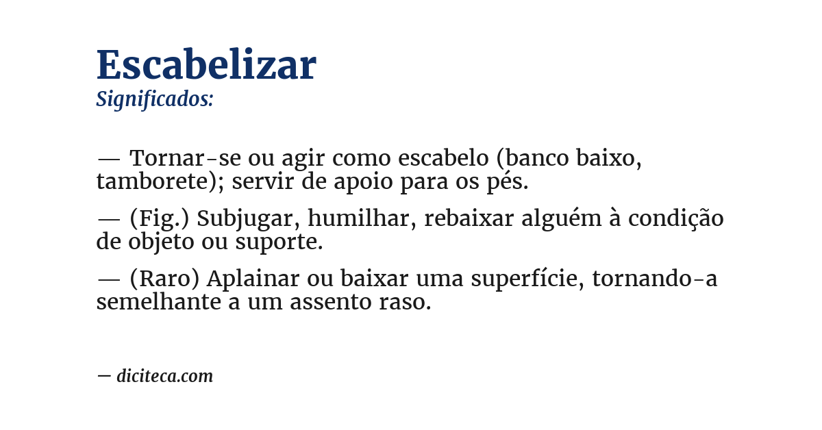 Significado de escabelizar