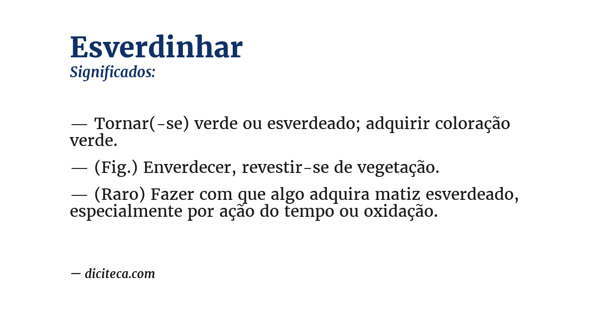 Significado de esverdinhar