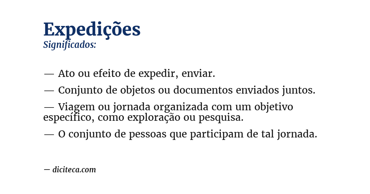 Significado de expedições