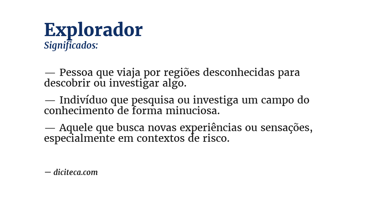 Significado de explorador