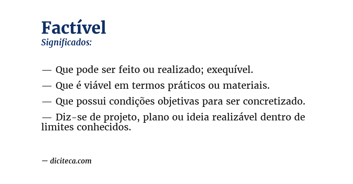 Significado de factível