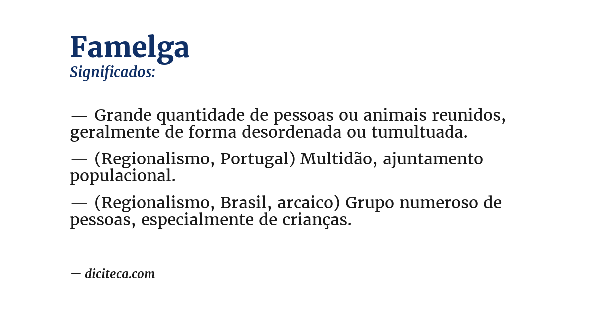 Significado de famelga