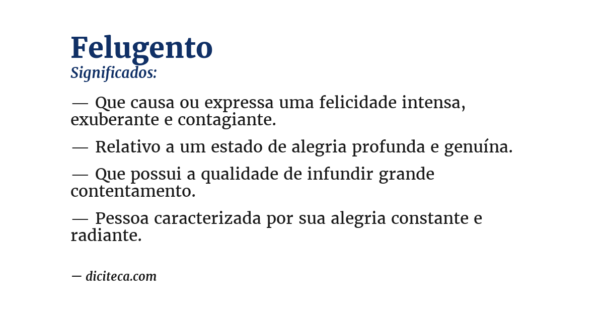 Significado de felugento