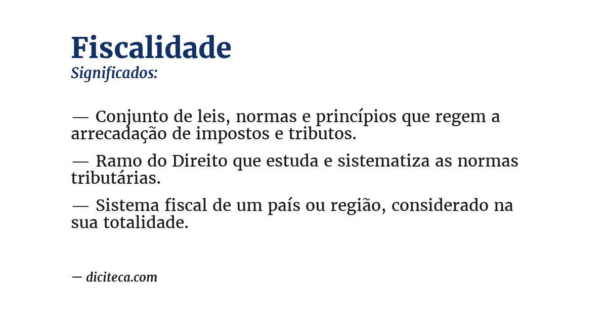 Significado de fiscalidade