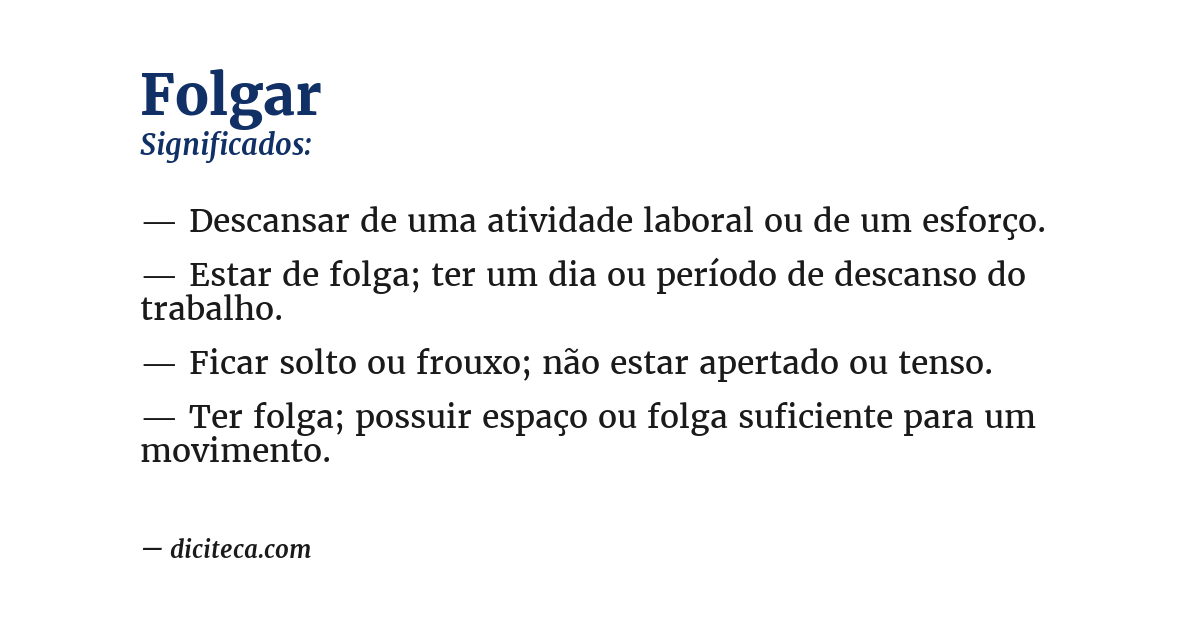 Significado de folgar