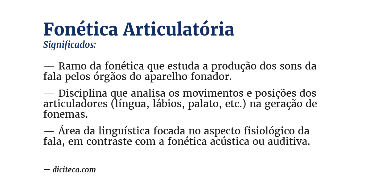 Significado de fonética articulatória