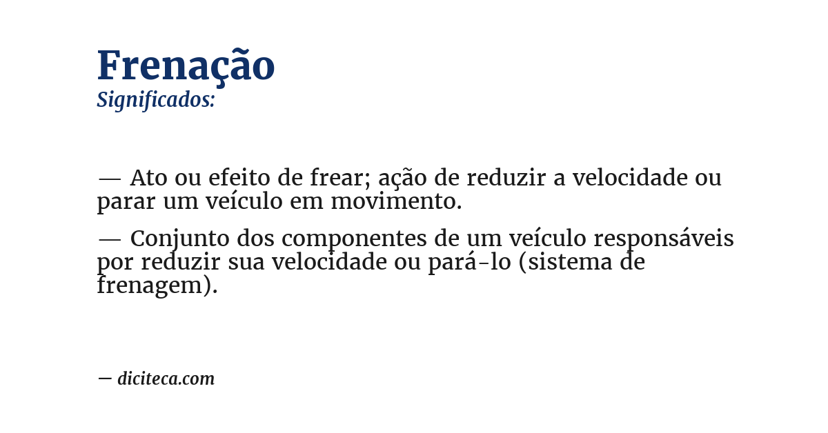 Significado de frenação