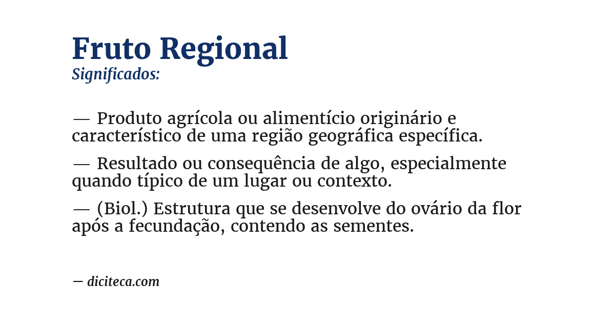Significado de fruto regional