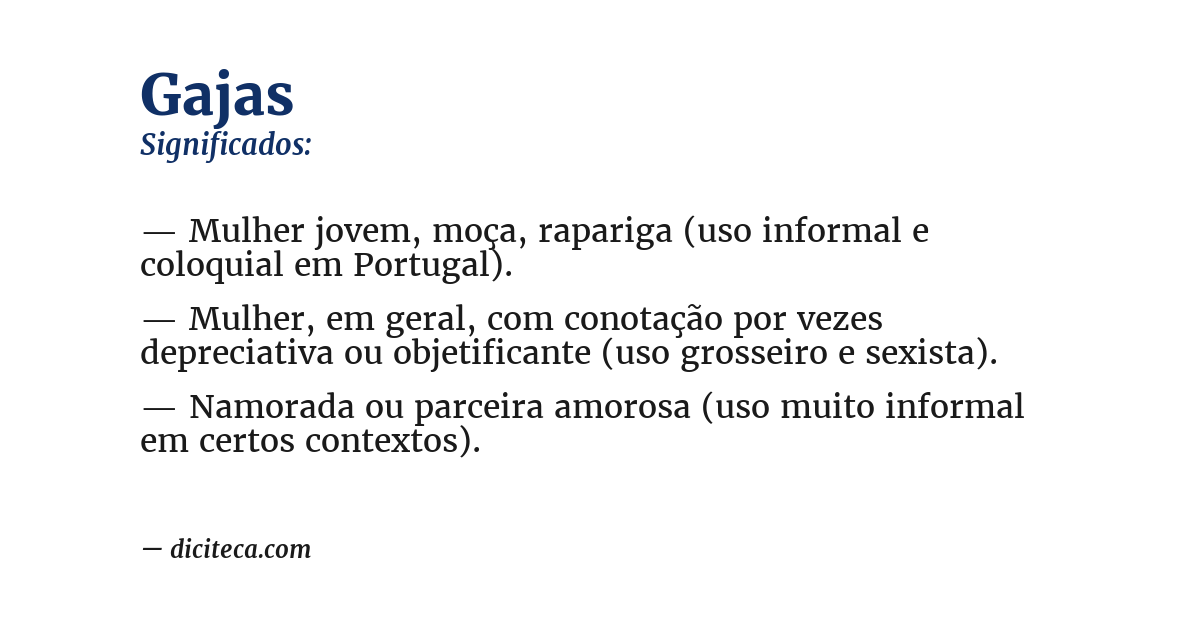 Significado de gajas