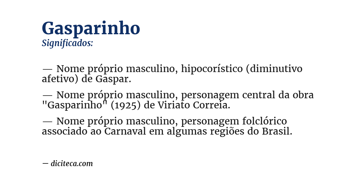 Significado de gasparinho