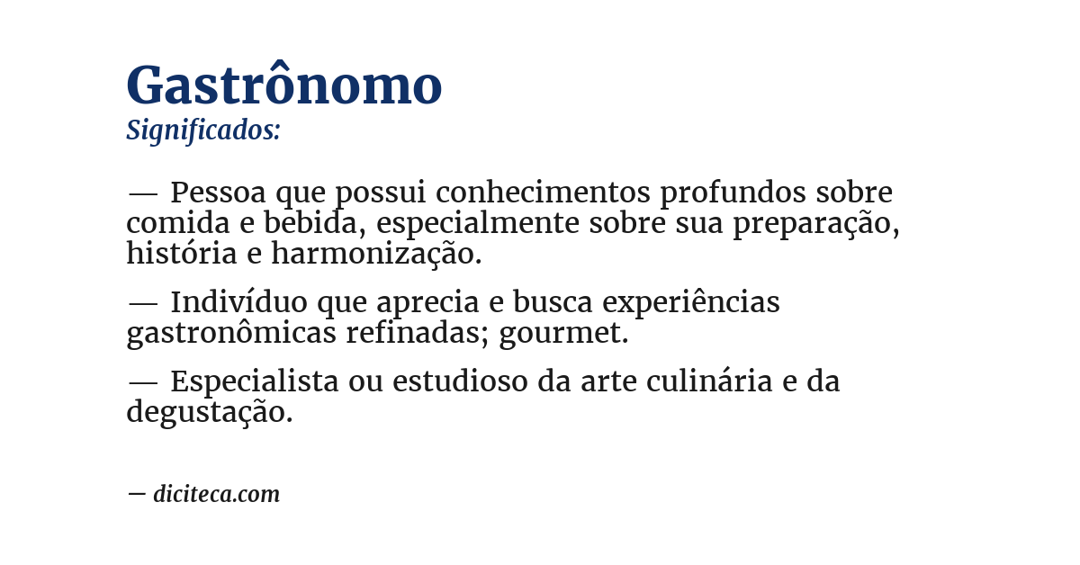 Significado de gastrônomo